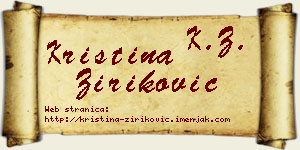 Kristina Ziriković vizit kartica